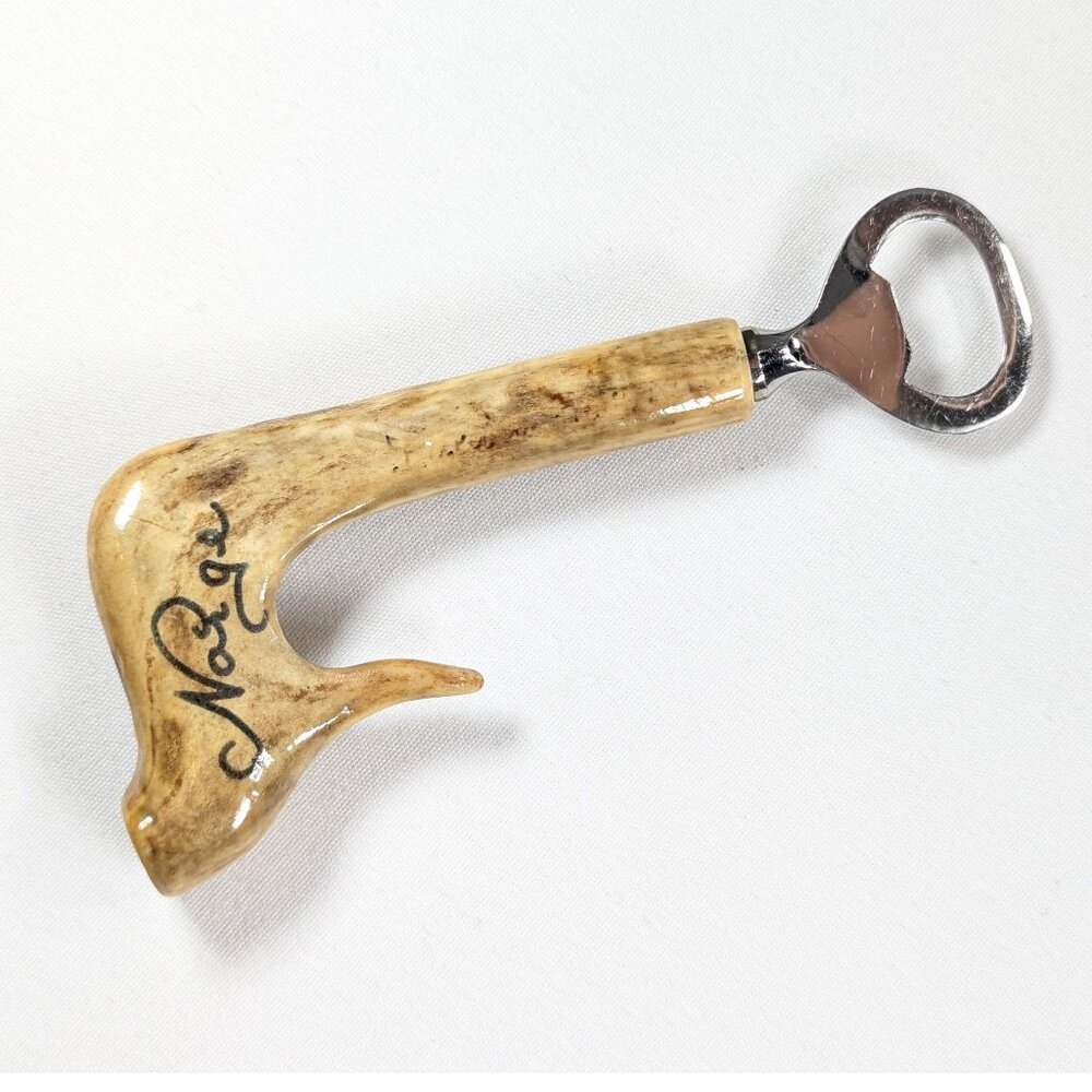 Vintage Norge natural antler handled Bottle opener